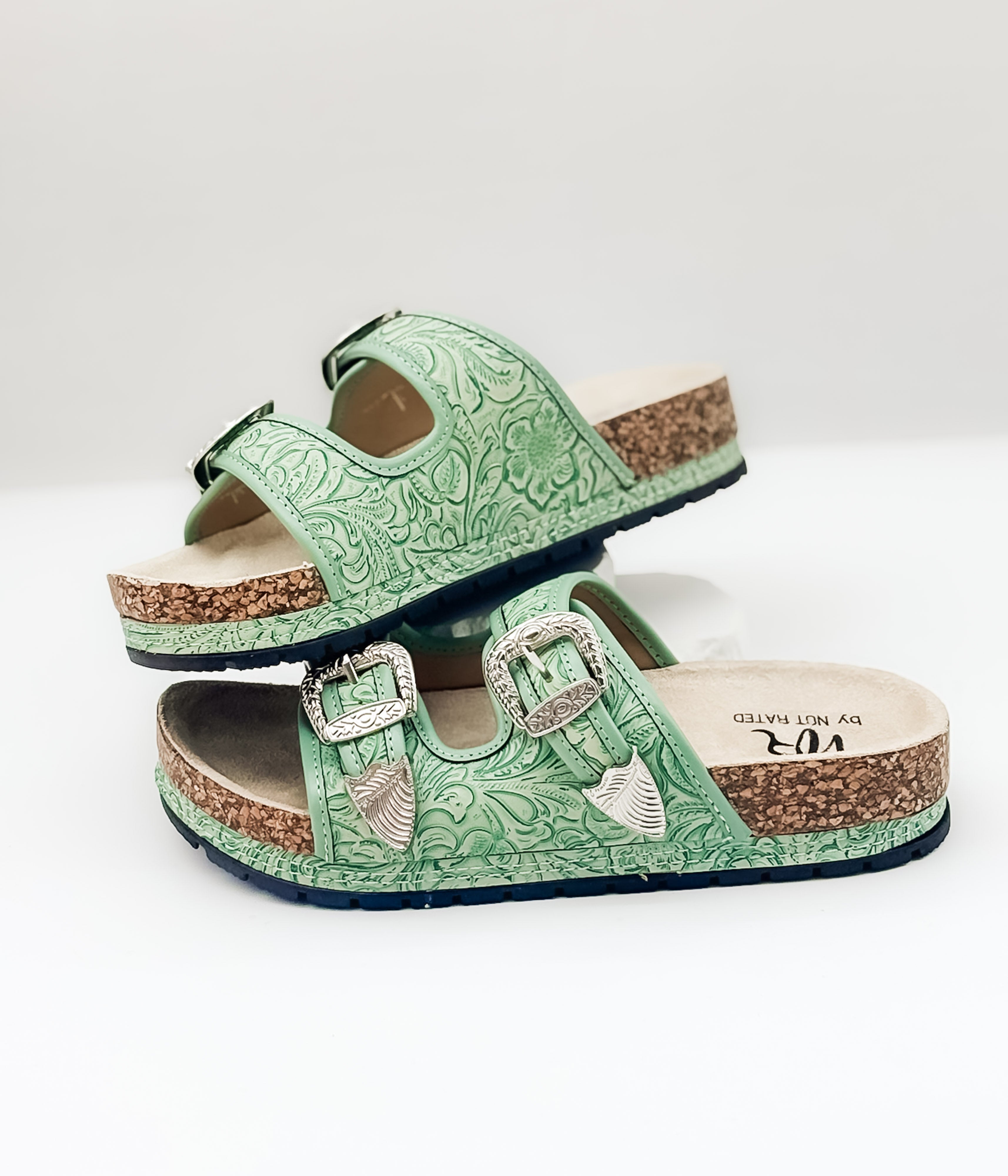 Morgana Western Sandal in Green