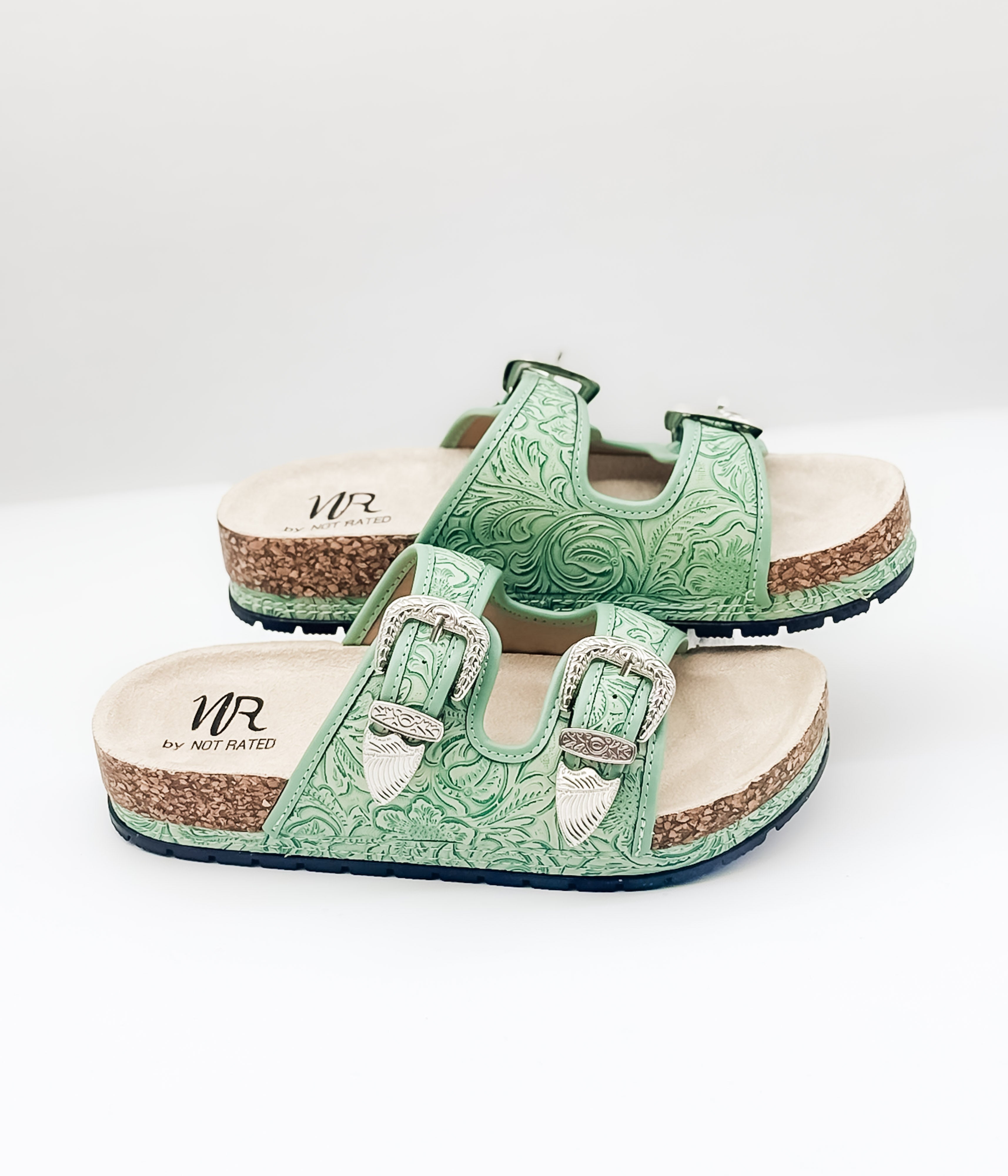 Morgana Western Sandal in Green