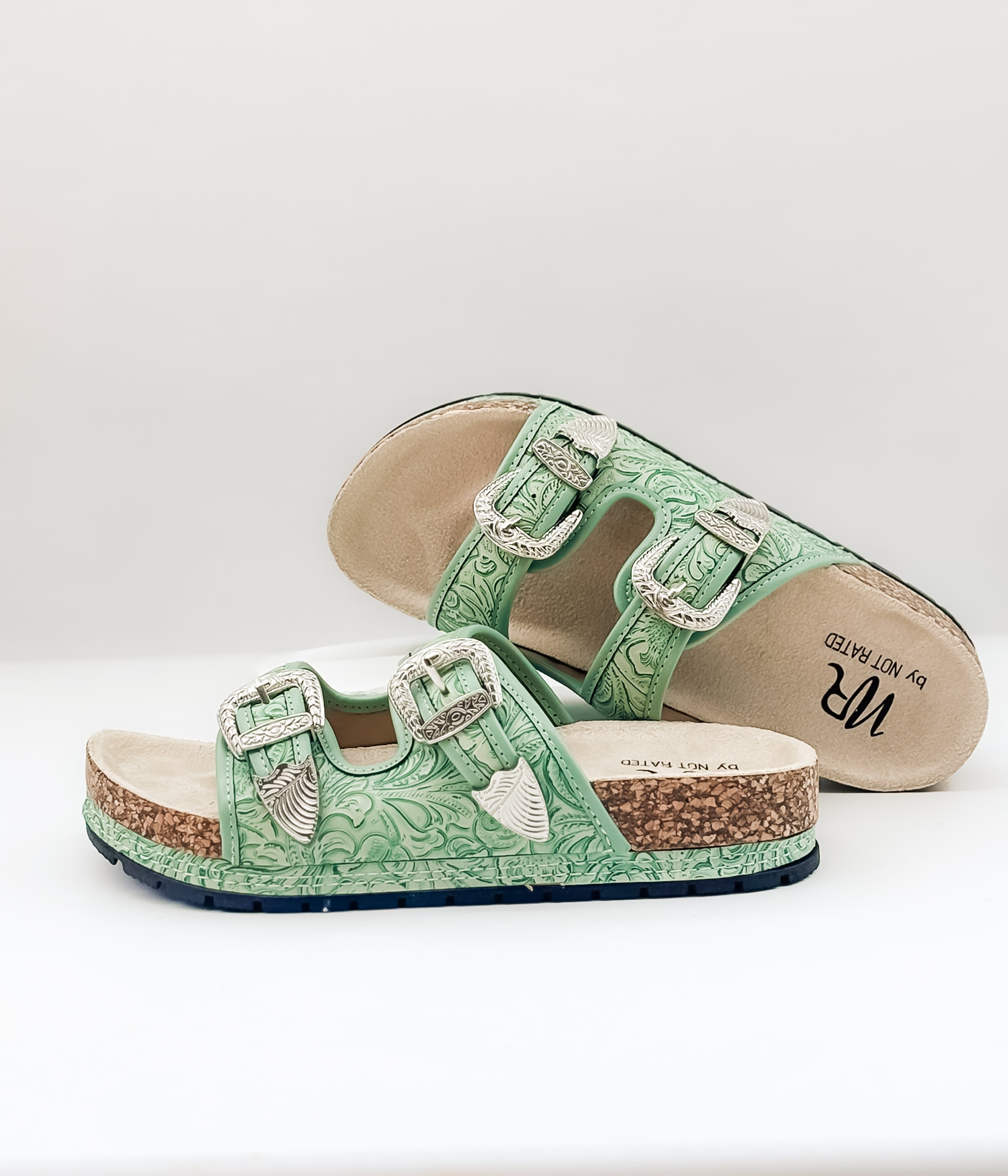 Morgana Western Sandal in Green