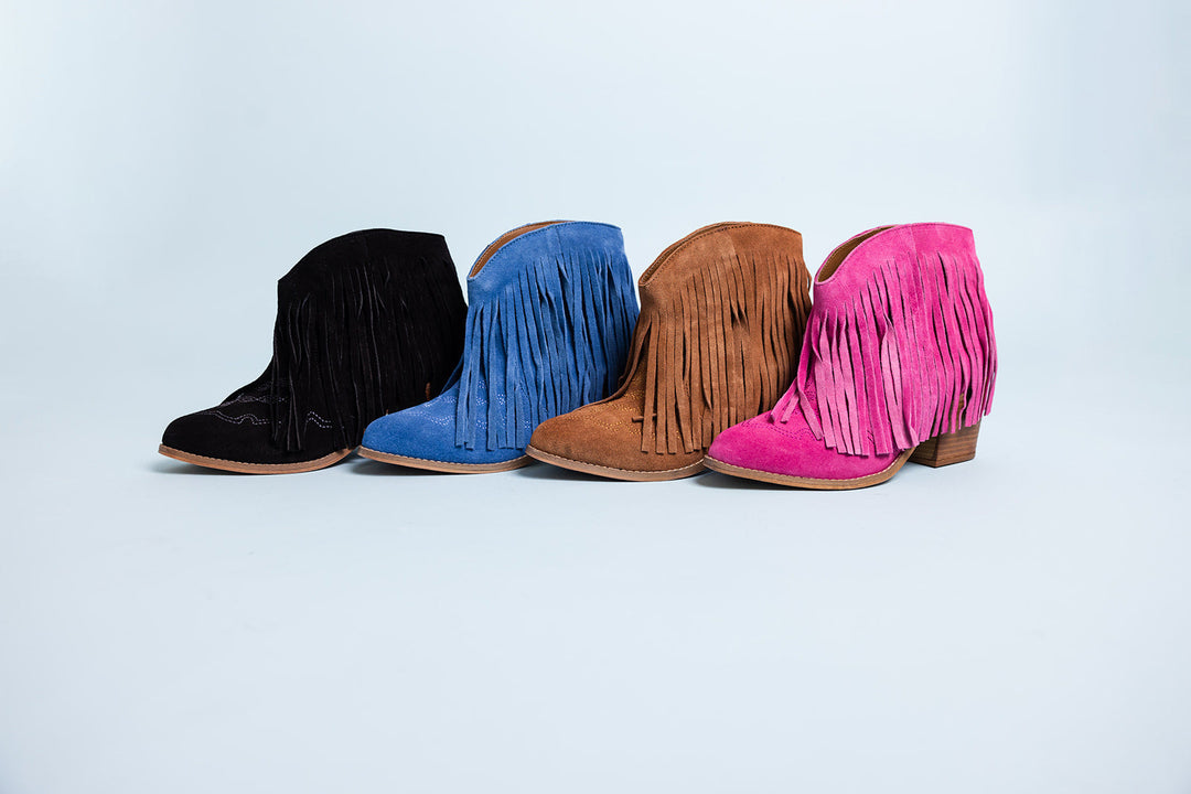 Amos Fringe Ankle Bootie in Blue Suede (Online Exclusive) main image 1