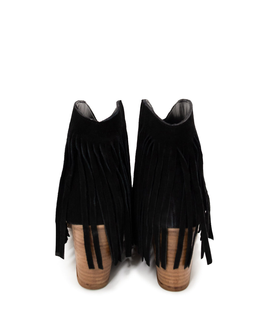 Amos Fringe Ankle Bootie in Tan Suede
