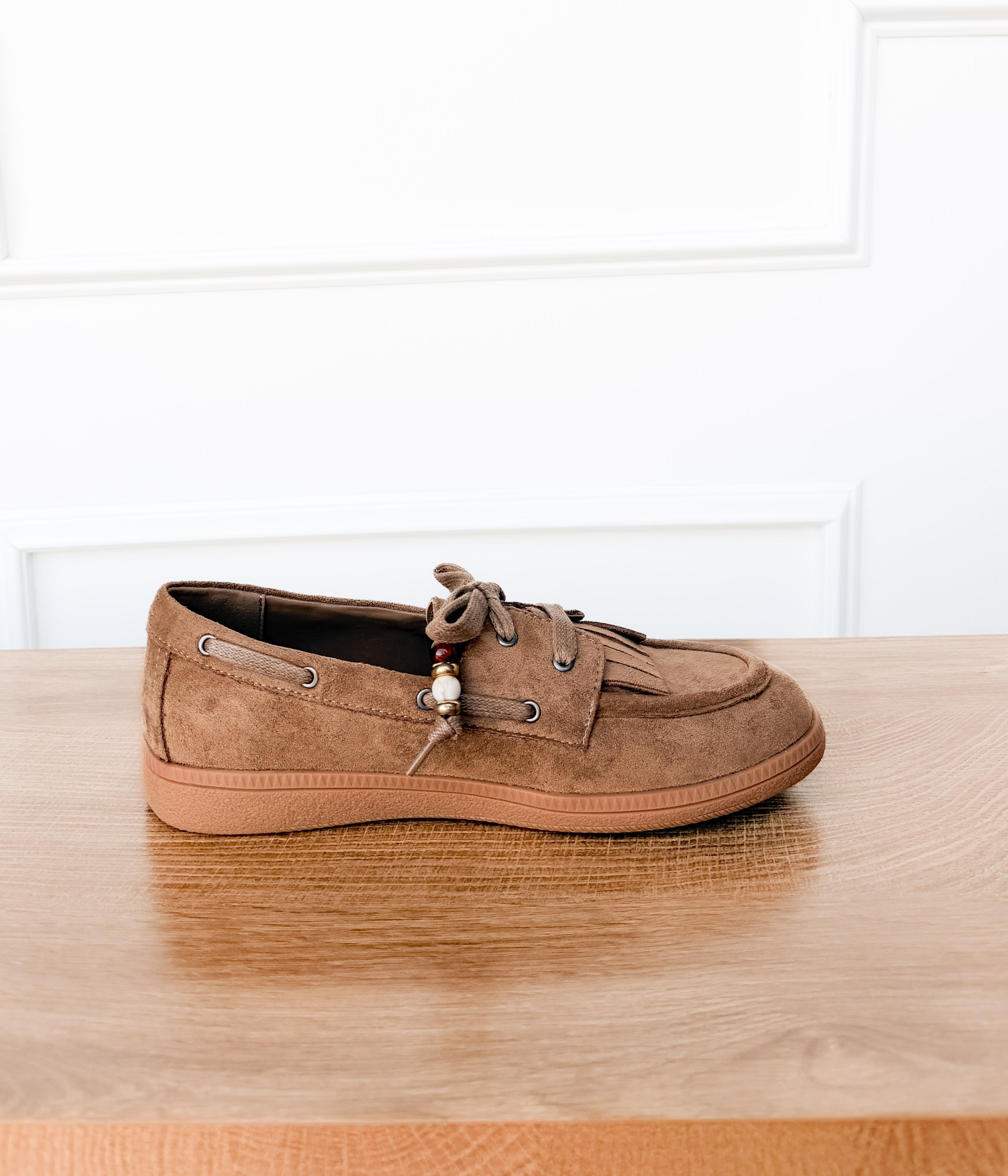 Moc Western Fringe Sneakers in Tan