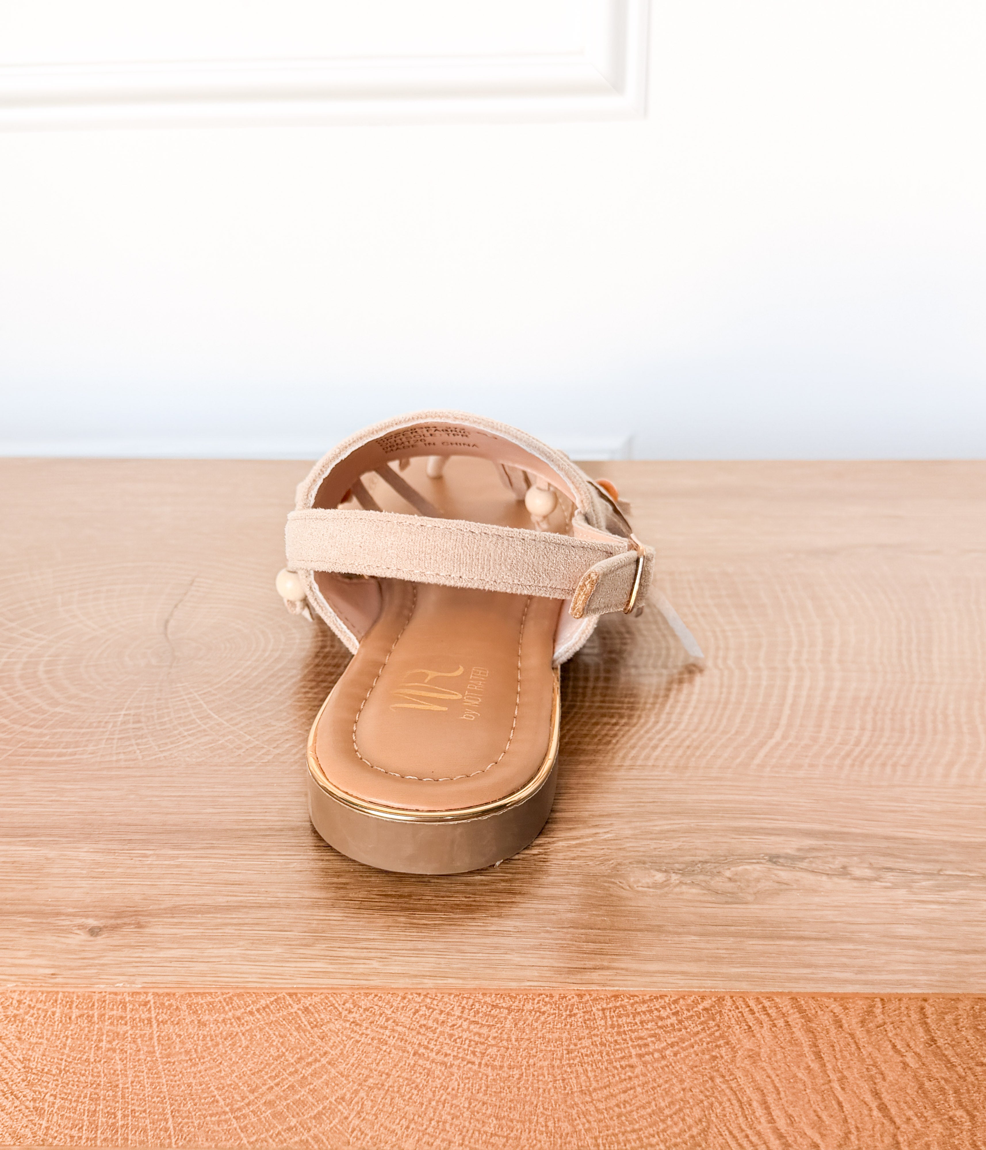 Claremont Fringe Sandal in Beige