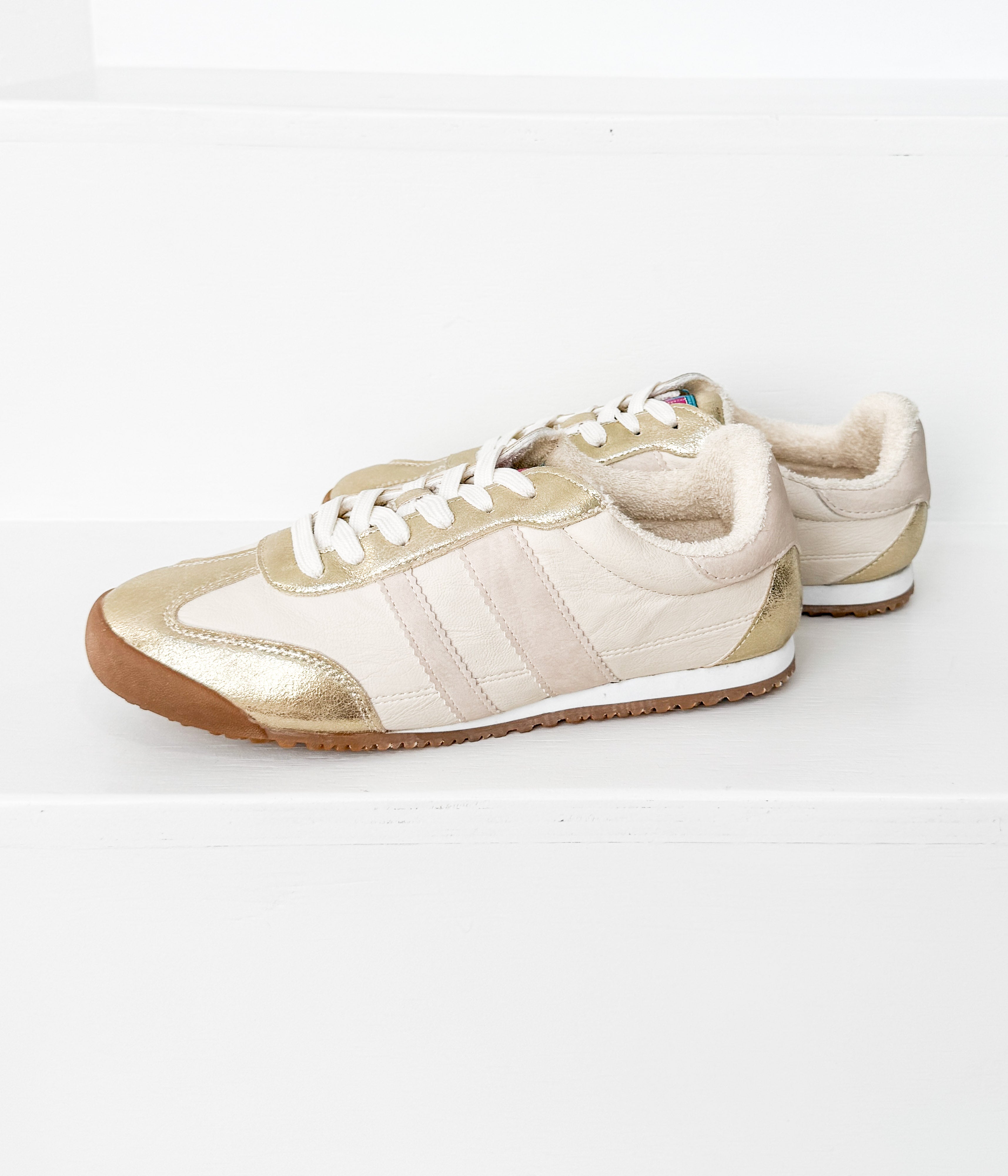 Madrid Sneaker in Beige/Gold