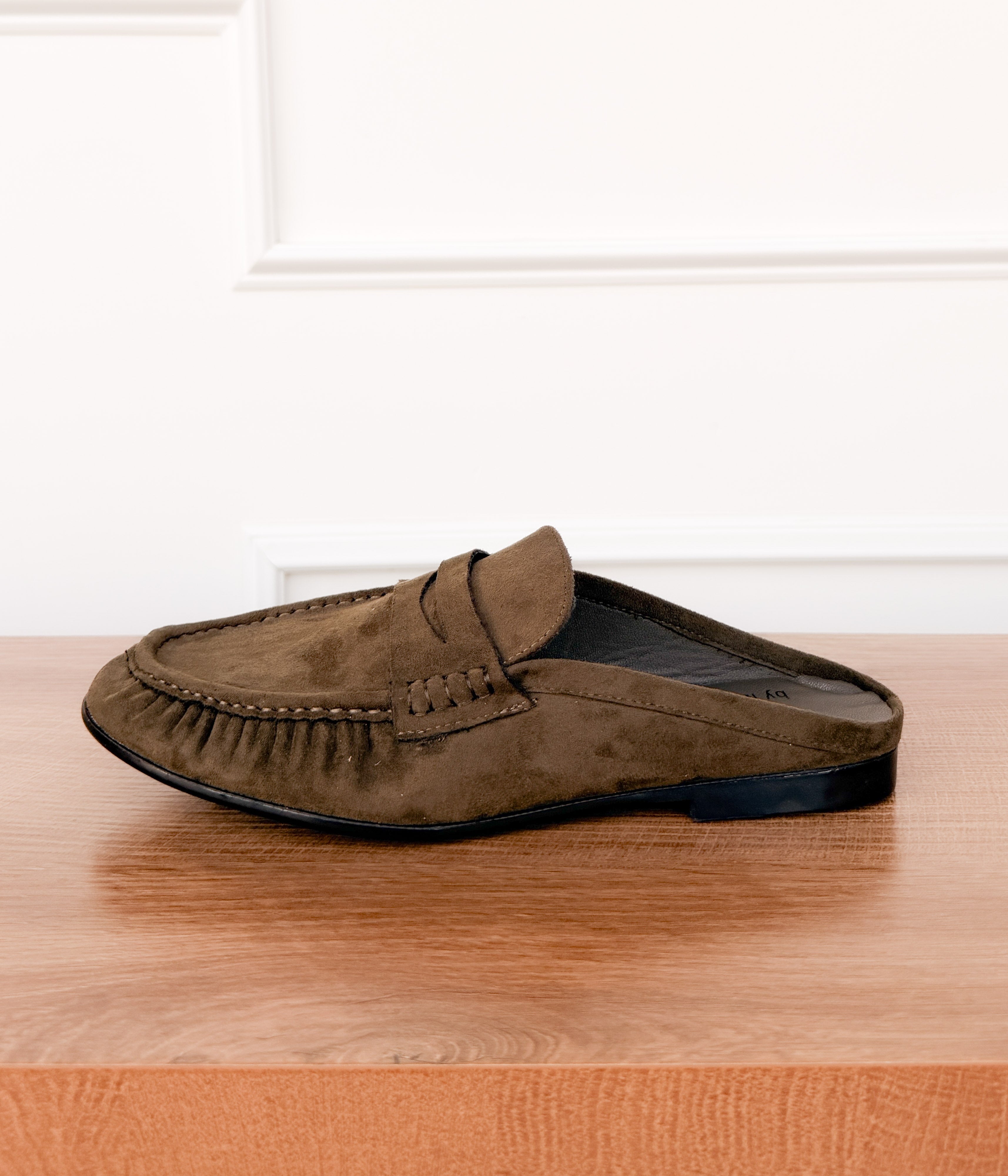 Margot Slide Loafer in Olive