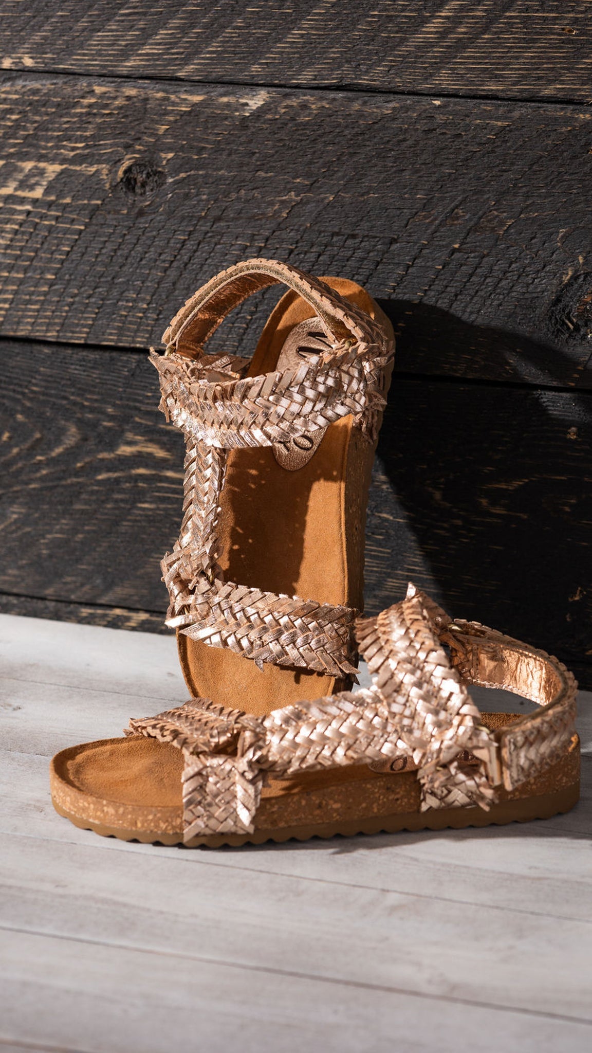 River Dance Woven Sandal in Champagne