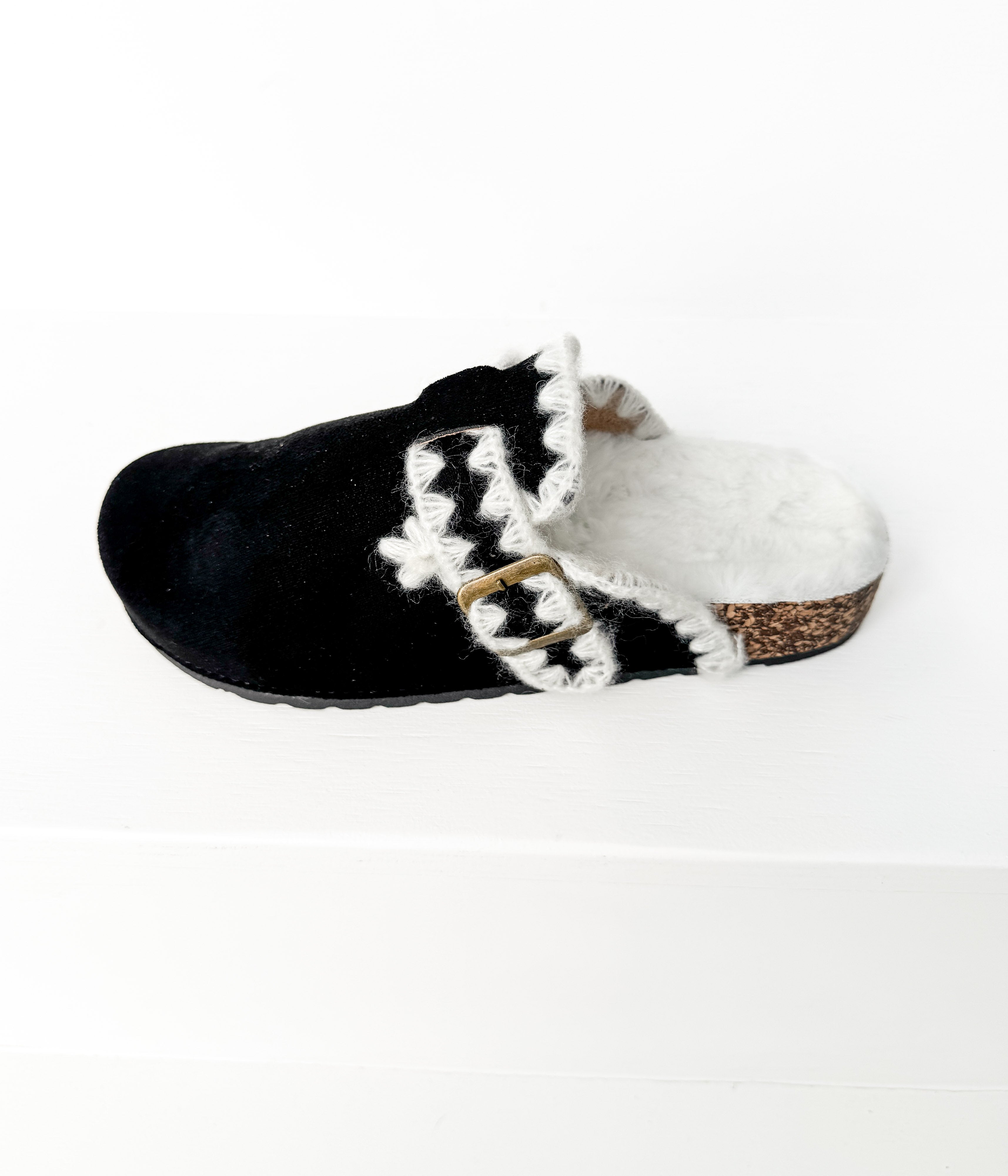 Soft Steps Embroidered Mule in Black