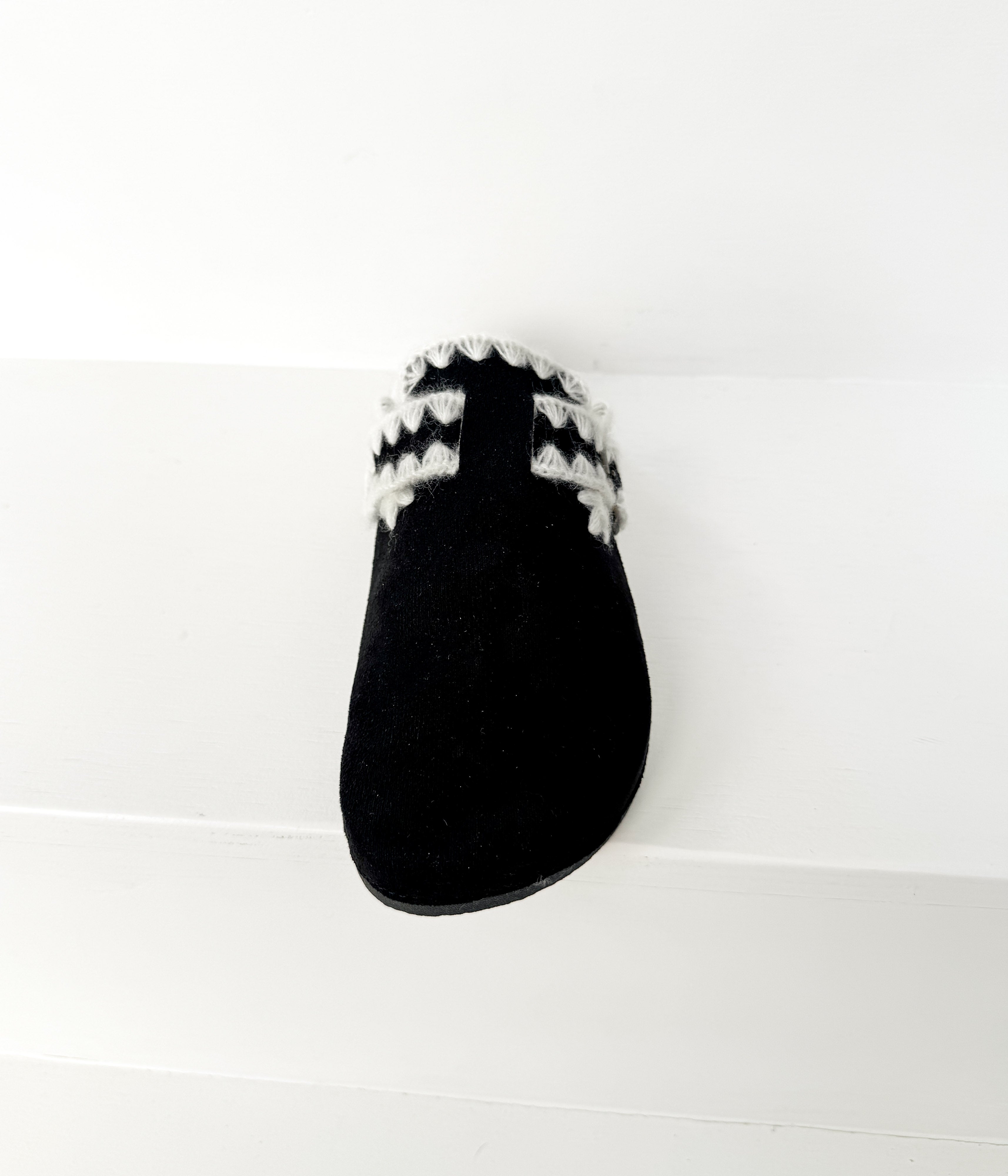 Soft Steps Embroidered Mule in Black