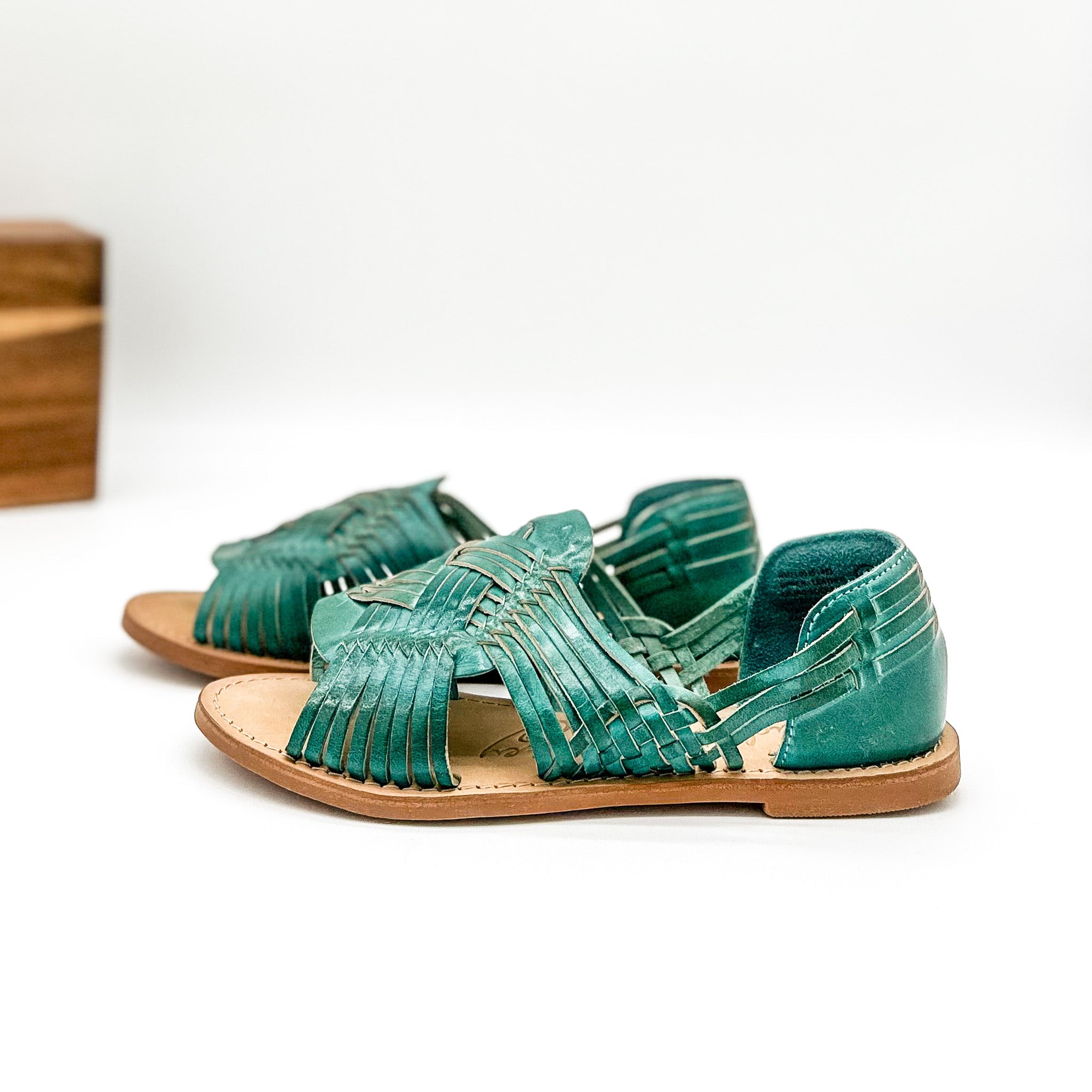 Tawakoni Woven Huarache Sandal in Teal