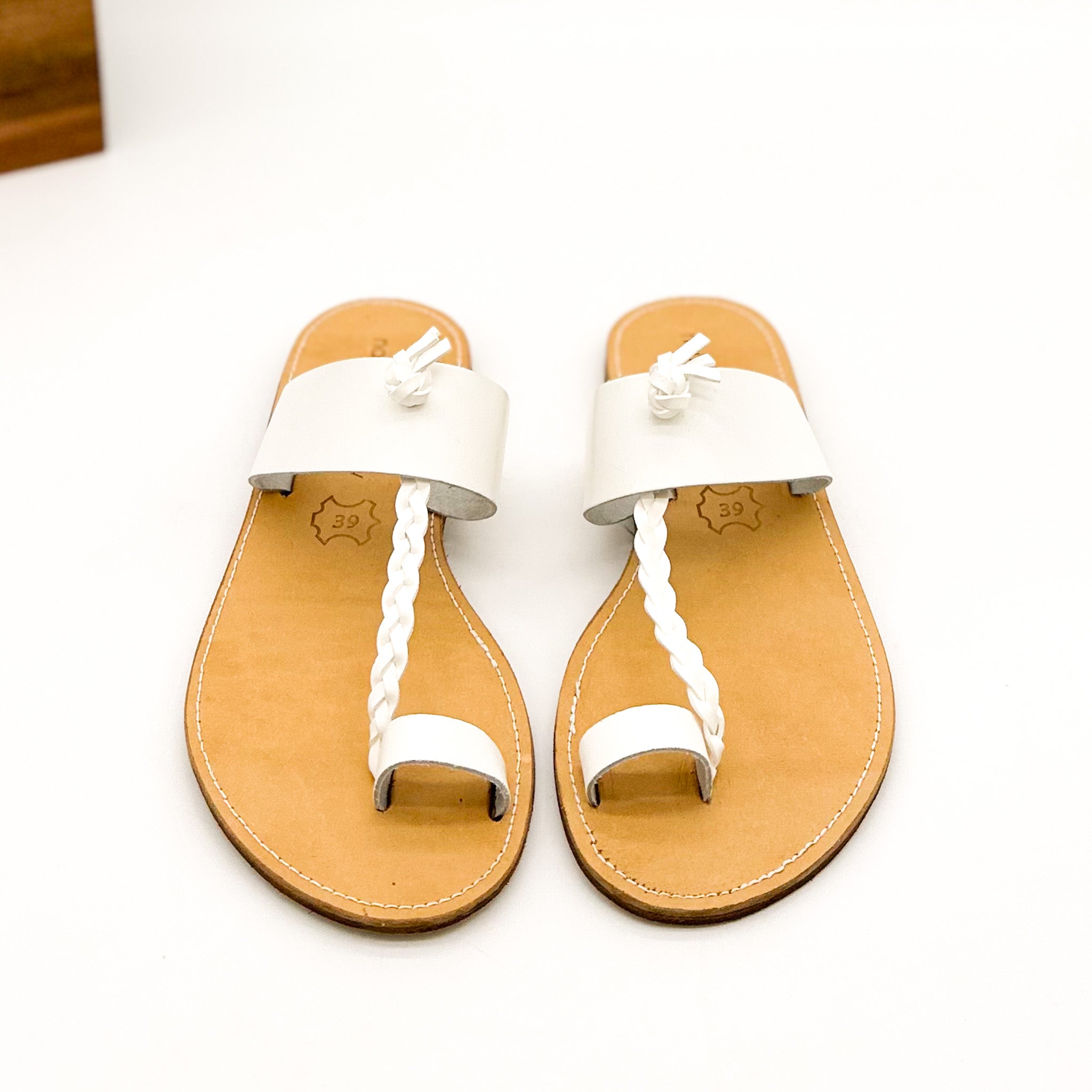 Thess Leather Sandals in White