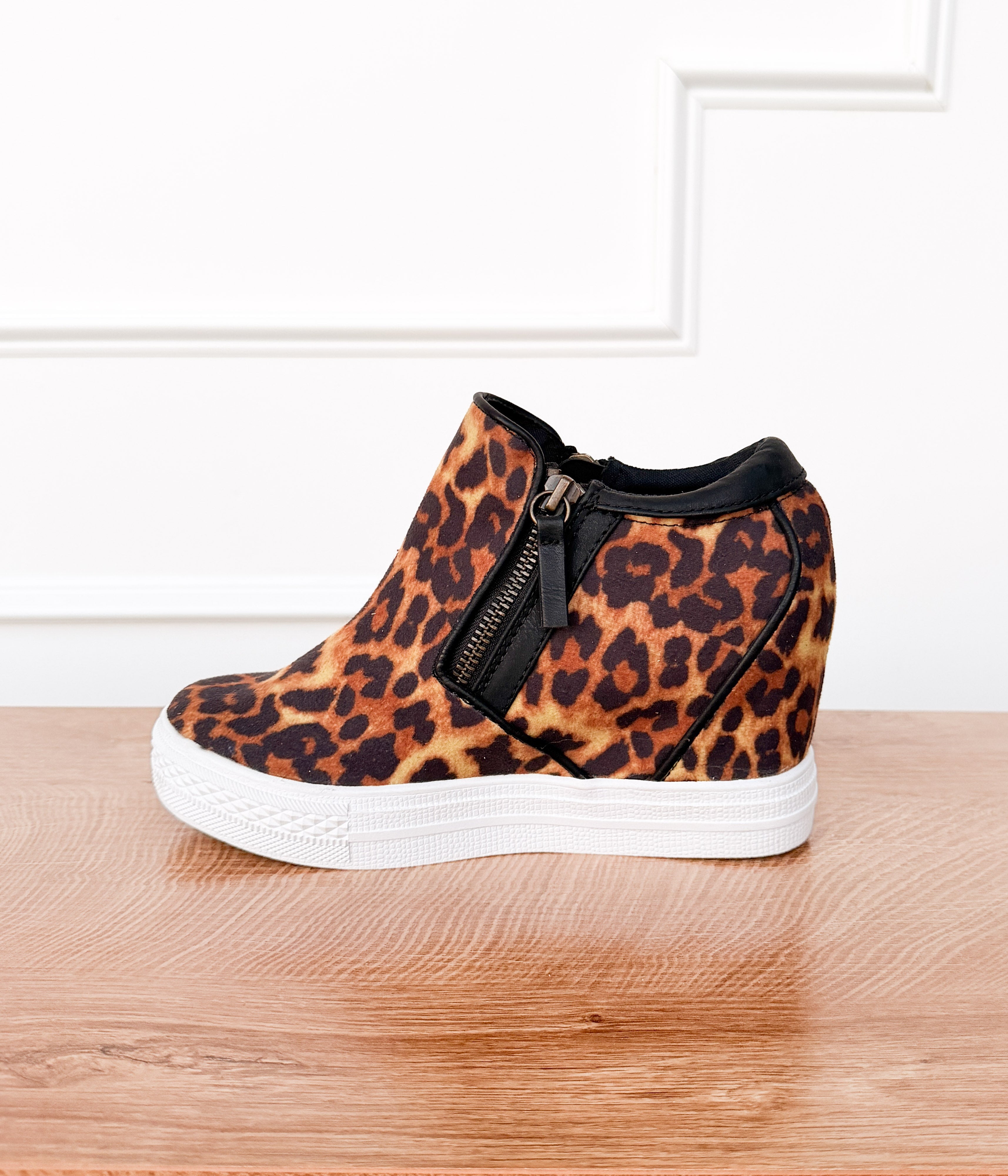 Timmibelle Hidden Sneaker Wedge in Leopard