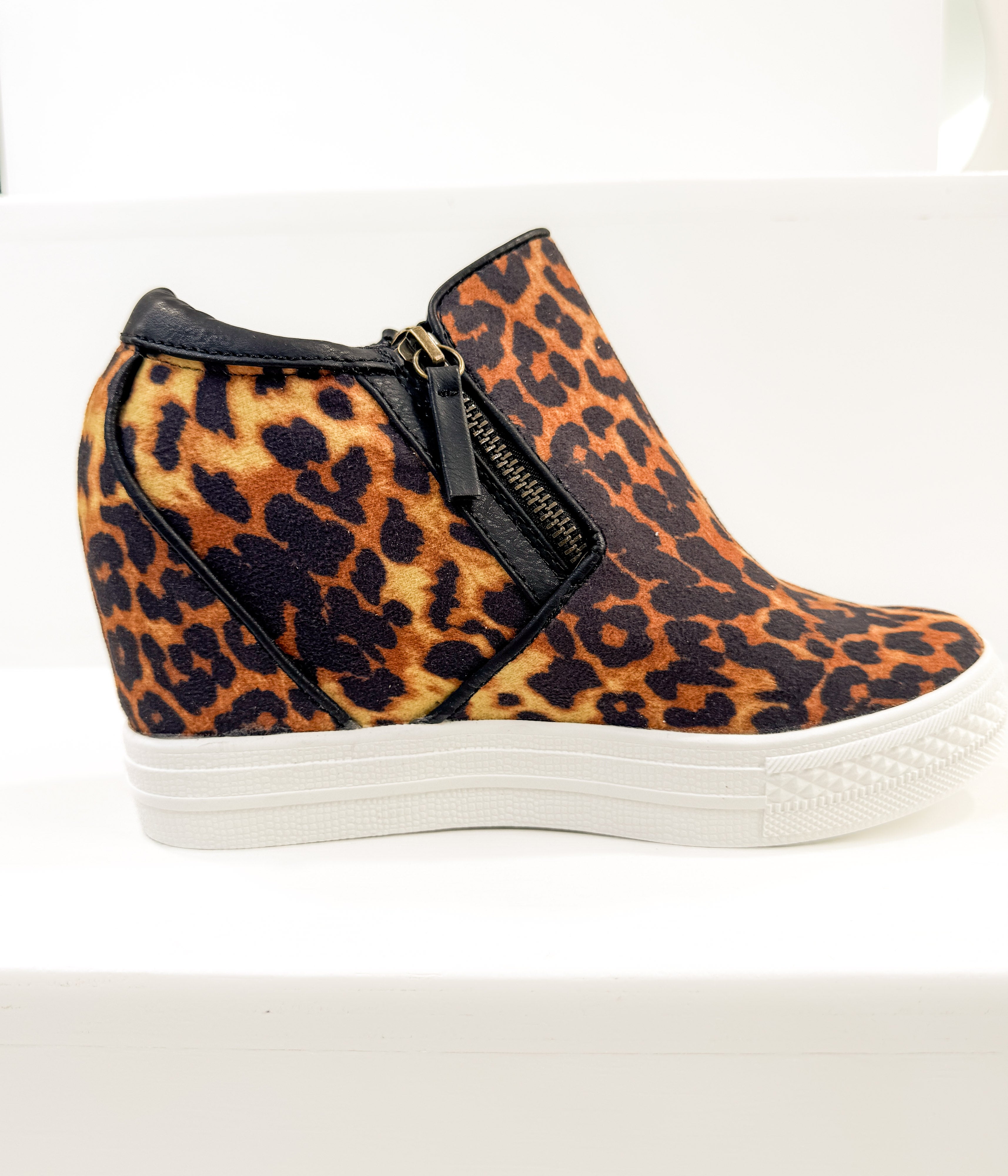 Timmibelle Hidden Sneaker Wedge in Leopard