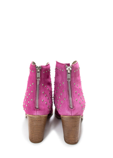 Naughty Monkey Twilight Studded Heeled Ankle Boot in Taupe